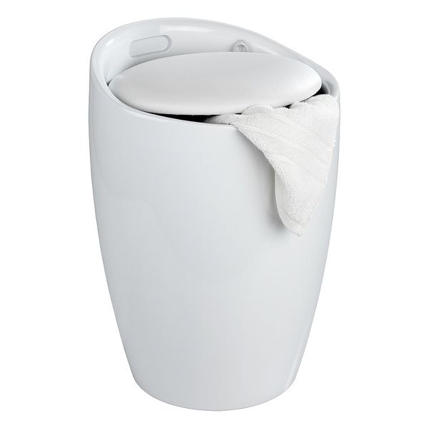 Wenko Hocker mit abnehmbarem Wäschesack Candy White weiß