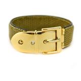 Gucci Jewelry | Gucci: Olive Brown, Python & Gold Buckle Bracelet (Mv) | Color: Brown/Gold | Size: Size: Fits Up To 7"