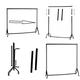 MSF Black Heavy Duty Clothes Rail Garment Rail 2Ft 3Ft 4Ft 5Ft 6Ft Long x 5ft 6Ft 7Ft 8Ft High, Extension And Centre Bar (Black (5Feet(W) x 6Feet(H))