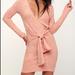 Free People Dresses | Free People Ginger Cozy Tie Front Sweater Dress | Color: Pink | Size: S