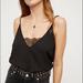 Free People Tops | Free People Deep V Bandeau Black Lace Cami | Color: Black/Gray | Size: S