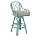 Braxton Culler Edgewater 24" Swivel Counter Stool Upholstered/Wicker/Rattan in Gray/Green/Blue | 39 H x 22 W x 24 D in | Wayfair