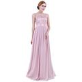 Zaldita Women's Embroidered Lace Wedding Bridesmaid Long Dress Formal Evening Party Maxi Dresses Dusty Rose 10