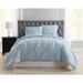 Truly Soft Pinch Pleat Solid 3-piece Microfiber Comforter Set