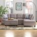 Gray/Yellow/Brown Sectional - Mercury Row® Brevard 103.5" Wide Faux Leather Sofa & Chaise w/ Ottoman Faux Leather | Wayfair