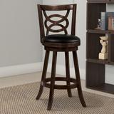 29" Swivel Bar Stool with Upholstered Seat, Set of 2 - 42.25 H x 17.75 W x 19.25 L Inches