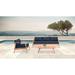 Joss & Main Elswick 3 Piece Teak Sofa Seating Group w/ Sunbrella Cushions /Natural Hards/Teak in Brown/White | 31.5 H x 81.5 W x 34.5 D in | Outdoor Furniture | Wayfair