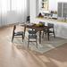 Corrigan Studio® Alleva 5-Piece Mid-Century Modern Dining Set w/ 4 Fabric Dining Chairs In Gray Wood/Upholstered in Brown | Wayfair