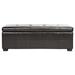 Red Barrel Studio® Tufted Storage Bench Lg Faux Leather/Wood/Leather/Manufactured Wood in White/Black | 17 H x 47 W x 19 D in | Wayfair