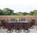 Canora Grey Elmfield 9-Piece Outdoor Dining Set In Navy Blue w/ 8 Swivel Rockers & A 42-In. X 84-In. Table, 4CCC15D086C845389DEC1A7B4D66593E Metal | Wayfair