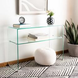 Orren Ellis Leytinn 44" Console Table Glass | 30 H x 44 W x 14 D in | Wayfair 91037632AA6B4F2F944B4008BC00DA67