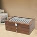 Gracie Oaks Dianera 34 Slots Large Wooden Pen Display Box w/ Clear Window Plastic/Acrylic in Brown | 5.27 H x 8.58 W x 12.48 D in | Wayfair