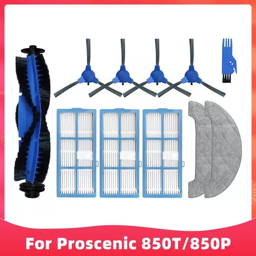Pièce de rechange pour aspirateur robot Proscenic 850T/850P, filtre Hepa, brosse latérale principale, vadrouille, gril, chiffon, accessoire compatible
