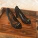 Coach Shoes | Coach Monogram Black Canvas Heels. 7 1/2 | Color: Black | Size: 7.5