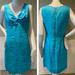 Kate Spade Dresses | Kate Spade Viola Turquoise Linen Bow Shift Dress | Color: Blue | Size: 8