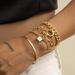 Free People Jewelry | Gold Chain Layered Bracelets With Charm New | Color: Gold | Size: Os