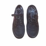 Levi's Shoes | Levi’s Women’s Black Lace-Up Black Denim And Leather Shoes Size 5. | Color: Black | Size: 5