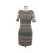 Jessica Howard Casual Dress - Sheath: Brown Print Dresses - Women's Size 6