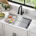 Delta Everest™ 32" L Granite Composite Workstation Kitchen Sink Undermount Single Bowl with WorkFlow™ Ledge Granite in Black/White | Wayfair