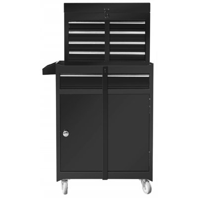 AMITY SUN Rolling Garage Workshop Tool Organizer: Detachable 4 Drawer Tool Chest w/ Large Storage Cabinet & Adjustable Shelf Steel in Gray | Wayfair