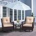 Red Barrel Studio® Moumoune 360-Degree Wicker Bistro Sets, Rattan Furniture Swivel Rocking Chair Sets | Outdoor Furniture | Wayfair