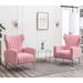 Wingback Chair - Etta Avenue™ Floreal 27" W Wingback Chair Velvet/Fabric in Pink | 39 H x 27 W x 29 D in | Wayfair 09C60E3E317840B486AFA562FFDDB7BF