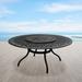 Outdoor Mesh Lattice 59 inch Round Dining Table with Lazy Susan - N/A