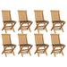 vidaXL Patio Chairs with Anthracite Cushions 8 pcs Solid Teak Wood - Brown