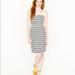 J. Crew Dresses | J. Crew Collection Silk Heather Striped Strapless Dress - 4 | Color: Blue/Cream | Size: 4