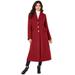 Plus Size Women's Long Wool-Blend Coat by Roaman's in Deep Crimson (Size 22 W) Winter Classic