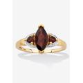 Women's Yellow Gold Over Silver Marquise Cut Red Garnet Ring (1 11/16 cttw.) by PalmBeach Jewelry in Yellow Gold (Size 9)