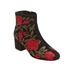 Wide Width Women's The Sidney Bootie by Comfortview in Black Embroidery (Size 11 W)