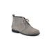 Wide Width Women's White Mountain Auburn Lace Up Bootie by White Mountain in Light Grey Suede (Size 10 W)