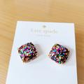 Kate Spade Jewelry | Kate Spade New York Glitter Square Stud Earrings In Multicolor | Color: Gold/Pink | Size: Os