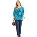 Plus Size Women's Eyelash Scoopneck Top by Catherines in Deep Teal (Size 0X)