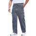 Men's Big & Tall Explorer Plush Fleece Cargo Pants by KingSize in Steel (Size 6XL)