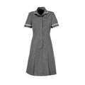 Alexandra Workwear Womens Zip Front Healthcare Dress, Grey/White, 10 S
