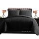 Shop Direct 24 Bedspreads King Size Embossed Pattern Reversible Sofa Throws Bed Spread King Size Bedding Bed Cover - 3piece Bed Throws Bedspreads + Two Decorative Pillow Cases (Osca Black)