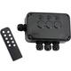 Manningham Lighting IP66 Rated Waterproof Remote Switch Box 13A 3 Gang Way 3G Universal Power Junction Case Controller Remote Control Outdoor Use 220V 240V (3G Switch BoxRemote Control),Black