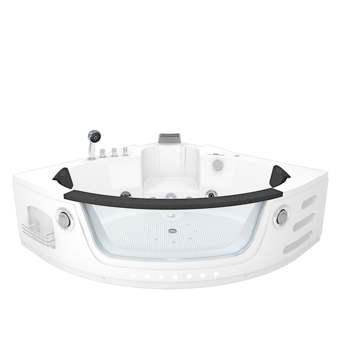 AcquaVapore Whirlpool Pool Badewanne Eckwanne Wanne W05H-SC 140x140cm aktive Schlauch-Reinigung Image