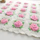 Couverture faite à la main pour nouveau-né accessoires photo crochet rose fleurs roses florales