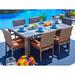 Wade Logan® Aleyza Rectangular 6 - Person 69.5" Long Outdoor Dining Set w/ Cushions Plastic/Wicker/Rattan in Gray | Wayfair