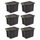 Sterilite Tuff1 Latching Stacking Plastic Storage Box w/ Lid Plastic in Green/Black | 17.25 H x 23 W x 30 D in | Wayfair 6 x 15253V06