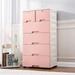 Latitude Run® 6 Drawer Dresser Storage Tower PP Plastic Closet Organizer Unit w/ 4 Wheels Plastic in Pink | 40 H x 19.7 W x 13.8 D in | Wayfair