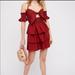 Free People Dresses | Free People Everly Crop Top Smocked Mini Dress | Color: Red | Size: L