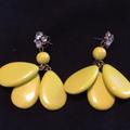 J. Crew Jewelry | J Crew Yellow Enamel-Like Earrings With Stone Accent | Color: Gold/Yellow | Size: Os