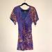 Anthropologie Dresses | Ali Ro Silk Printed Ruched Bodycon V-Neck Dress | Color: Purple | Size: 4