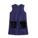 J. Crew Dresses | Crewcuts Faux Fur Pocket Front Dress | Color: Purple/Black | Size: 4g