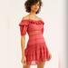 Free People Dresses | Free People Mixedemotions Off Shoulder Mini Dress | Color: Red | Size: 8