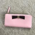 Kate Spade Bags | Kate Spade Pink Bow Leather Wallet Nwt | Color: Pink/White | Size: Os